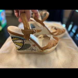 Caroline Coach Wedges Ocean design 8 1/2